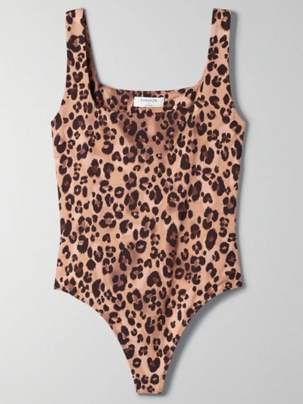 Babaton Cheetah Print Contour Squareneck Bodysuit - Size M